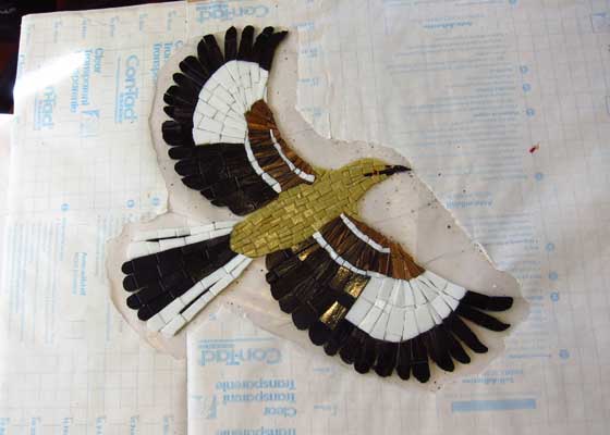 tobin mosaic bird detail