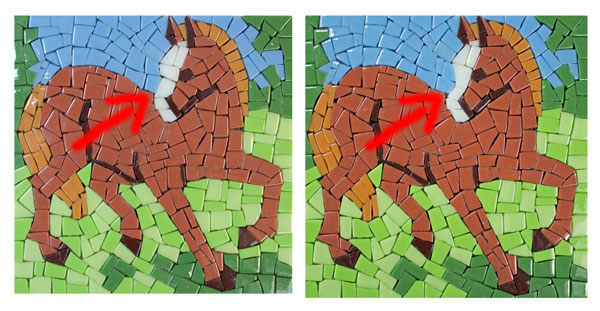 Horse Mosaic Before Versus After