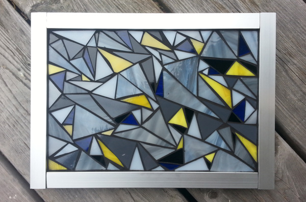 Sanded grout used on stained glass mosaic art