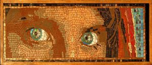 The Afghan Girl's Eyes Mosaic by artist Frederic Lecut.