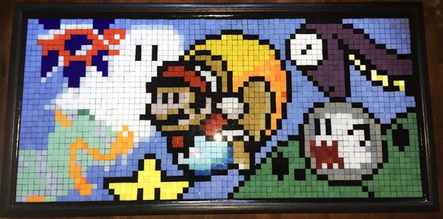 Mario Gamer Mosaic Art