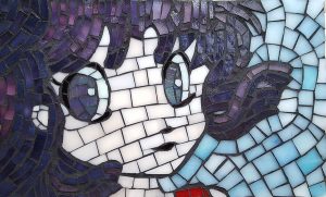 Anime Girl Mosaic Art by Natalija Moss