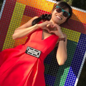 Artist Risa Puno With Mosaic Table Top