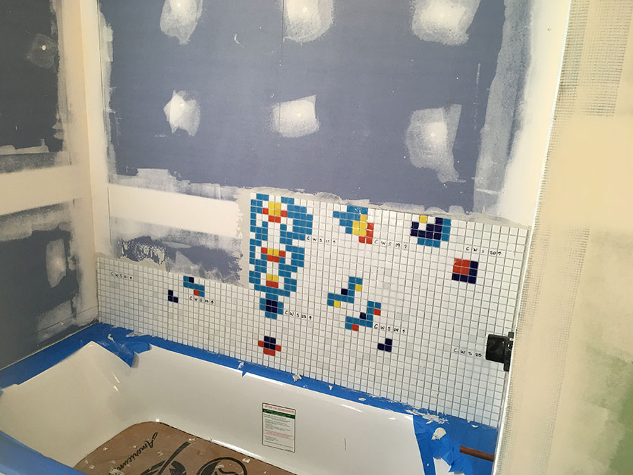 Shower Mosaic Installation 