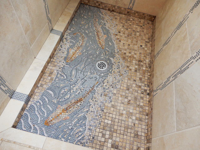 Figurative Mosaic Composition Shower Tiling | How To Mosaic Blog