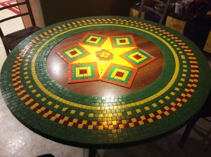 Mosaic Dining-Room Table in progress.