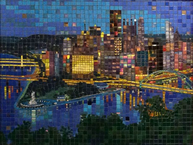 Pittsburgh Cityscape Mosaic sans frame