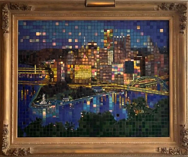 Pittsburgh Cityscape Mosaic by artist Terry Broderick