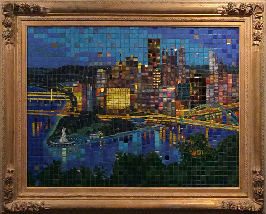 Pittsburgh Cityscape Mosaic by artist Terry Broderick