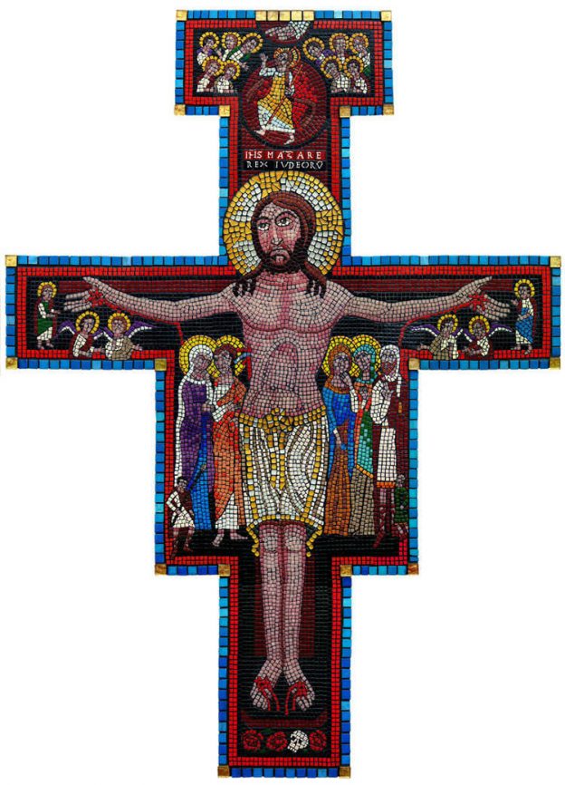 San Damiano Crucifix Mosaic by artist Kevin Pawlowski.