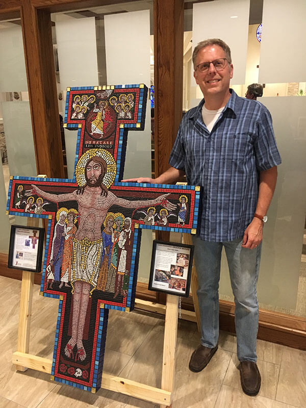 San Damiano Crucifix Mosaic with artist Kevin Pawlowski.