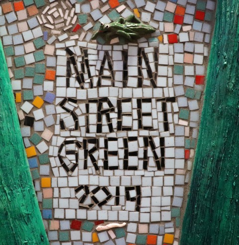 Mosaic Mural Detail Main-Street Sign