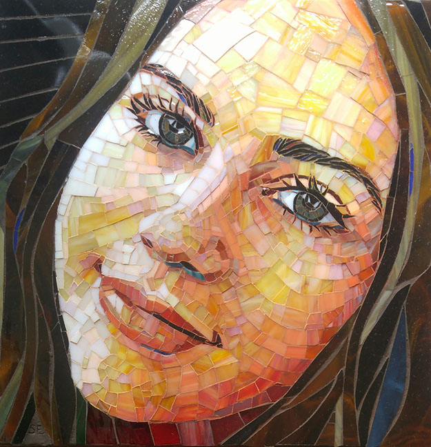 Sunshine Mosaic Portrait by artist Suzanne Coverett Earls.