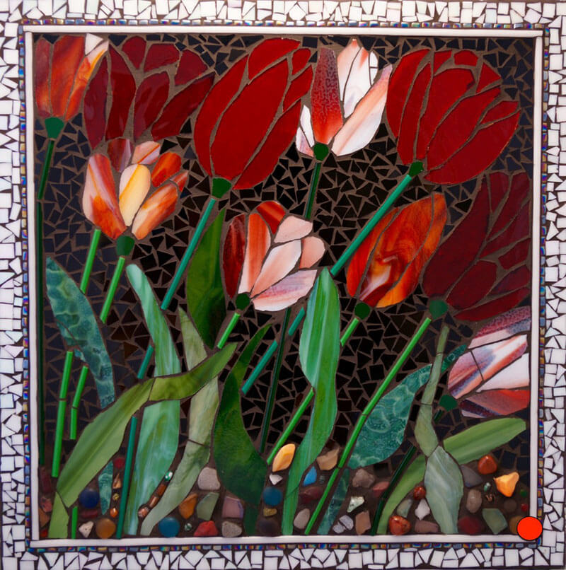 Mosaic Red Booms by Janet Sacks