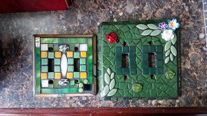 Mosaic Switch Plates by artist Cindy Christensen