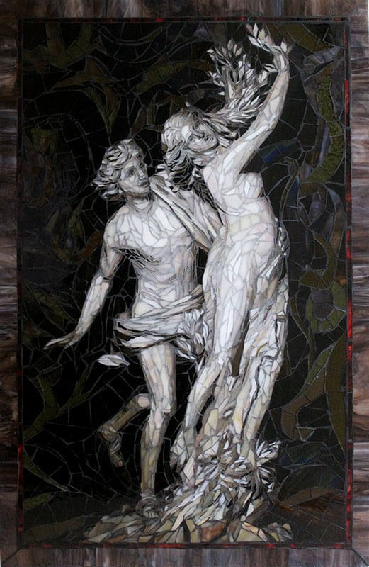 Apollo and Daphne mosaic by artists Sandra and Carl Bryant after sculpture by Bernini.