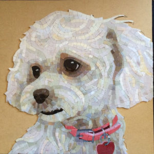 Mosaic Pet Portrait fluffy dog