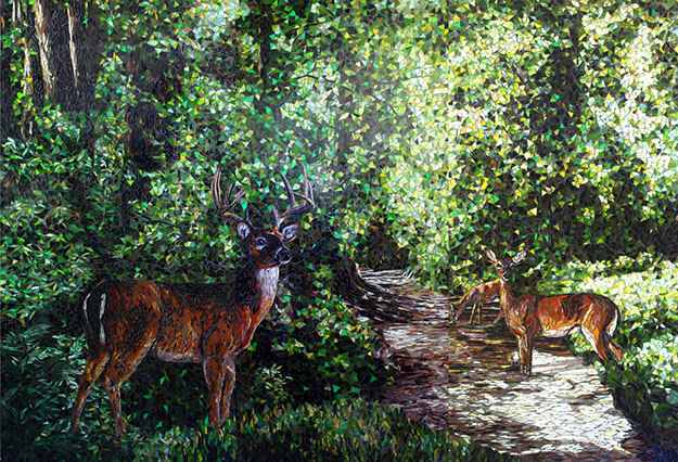 Quiet Forest mosaic by Sandra and Carl Bryant.