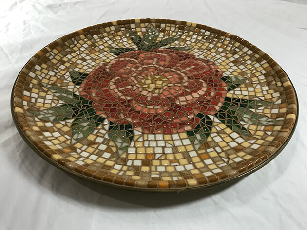 Peony Mosaic Bowl by Susan Klug Kahan, isometric view