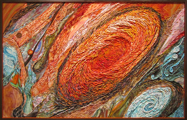 Mosaic Jupiter Great Red Spot Detail by artist Yulia Hanansen