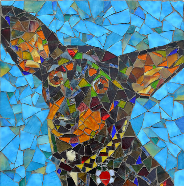 Mosaic Pet Portrait Blue Dog