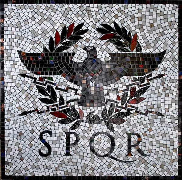 Mosaic Sign SPQR Roma