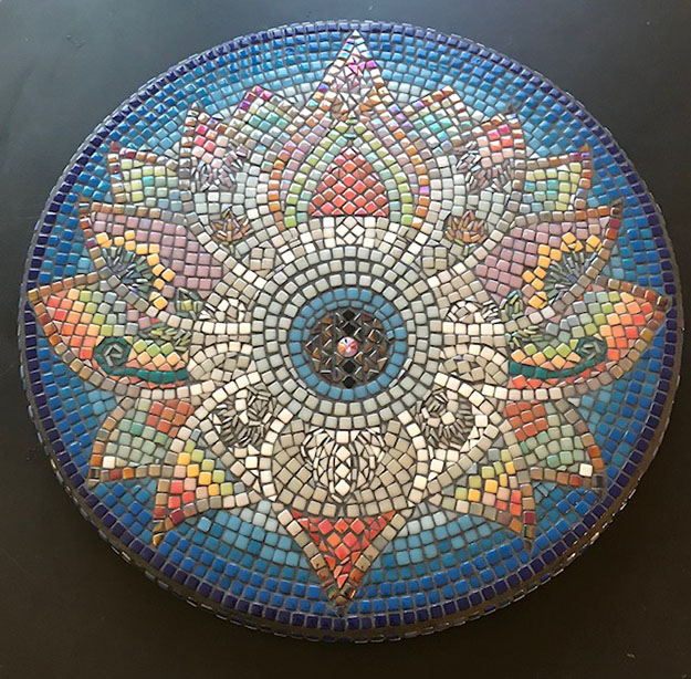 Mosaic Table Top Steph Potter Blue Mandala
