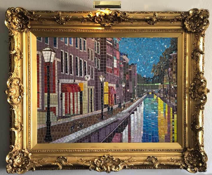 Red Light District Amsterdam mosaic by Terry Broderick