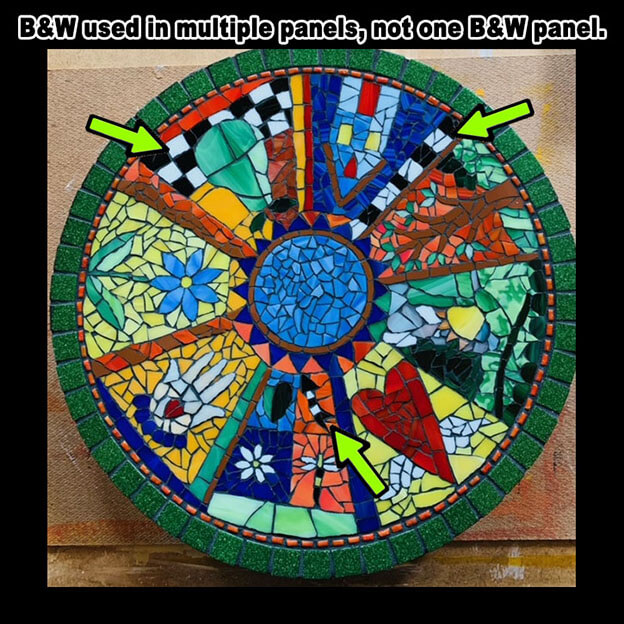 Mosaic Lazy Susan Teaching Example How To Mosaic Blog   Mosaic Lazy Susan Black White 1 