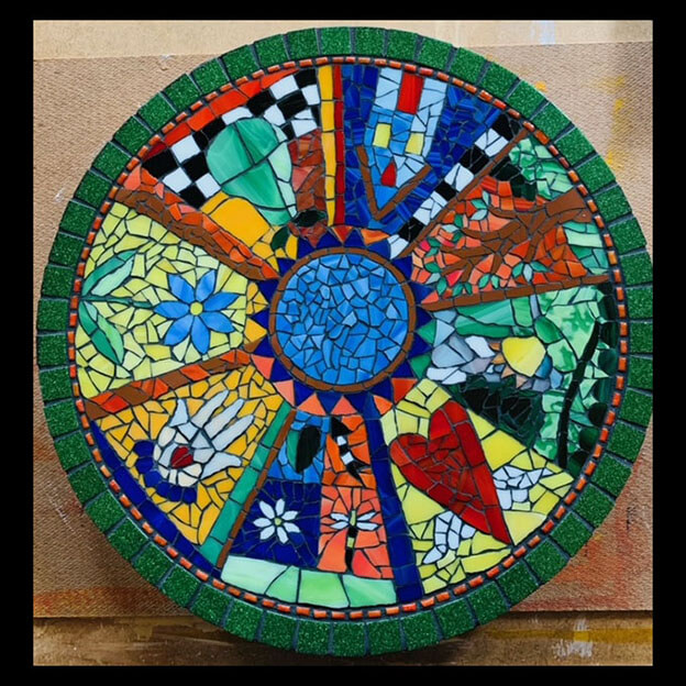 Mosaic Lazy Susan By Kim Wilkowich.