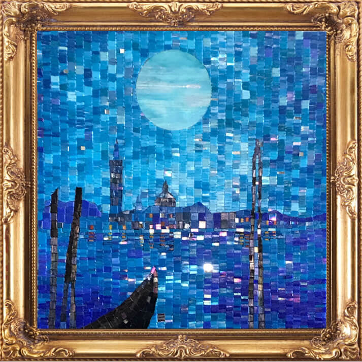 Blue Venice Mosaic by Terry Broderick, framed