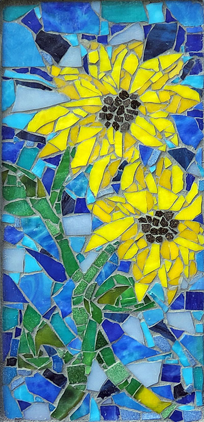 Kat Hammer First Mosaic Sunflowers variegated background