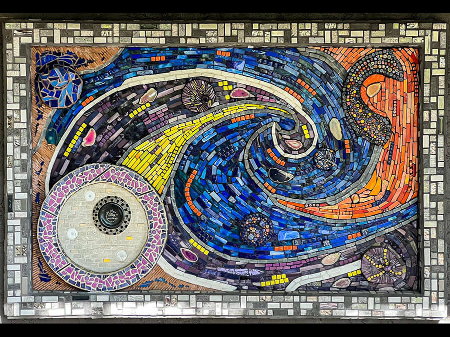Abstract Bas-relief Mosaic Swirl by Sandra Arkin