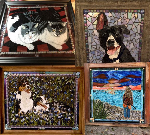 Composite of mosaics in frames by Tanya Boyd