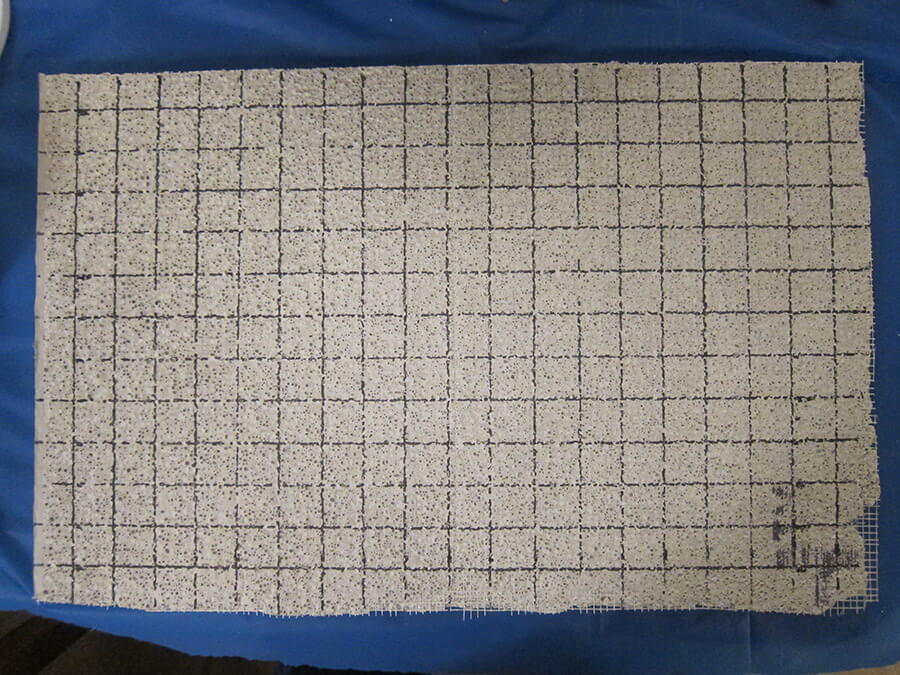 Mosaic backer with grid drawn