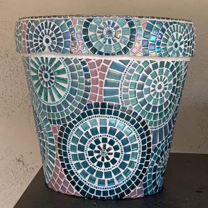 Mosaic Flower Pot Series pastel in shade by artist Morgan Halford