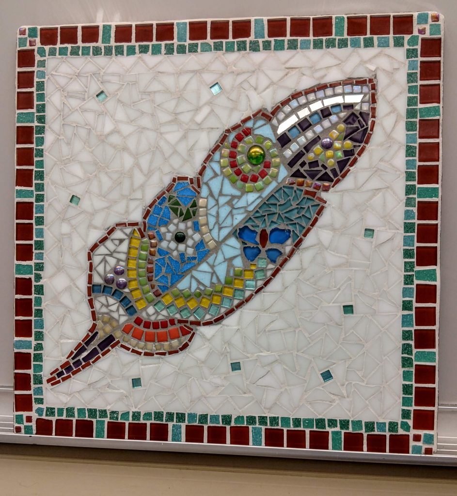 White feather mosaic