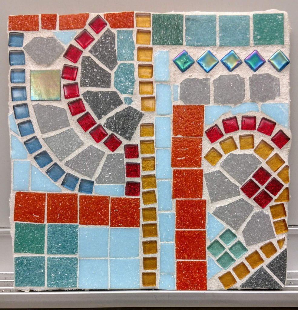 Abstract Mosaic White Grout