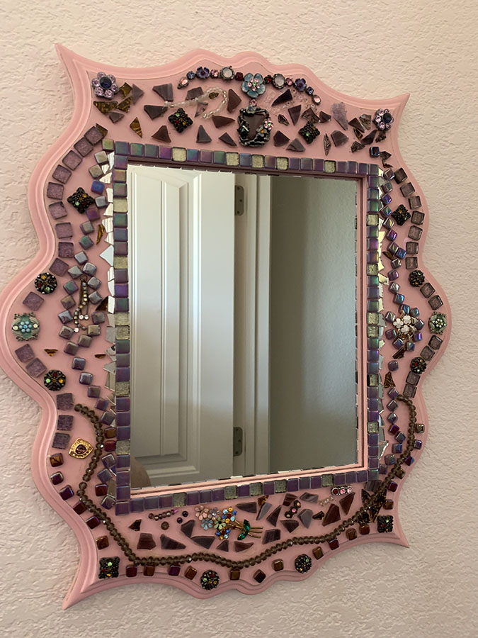 Mixed-media Mosaic Mirror Frame by Marianne LiMandri
