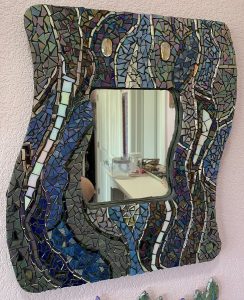Subtle Color Curves Mosaic Mirror Frame by Marianne LiMandri