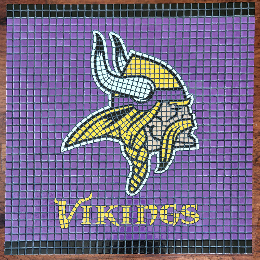Mosaic Minnesota Vikings Logo by artist Curt Gassmann