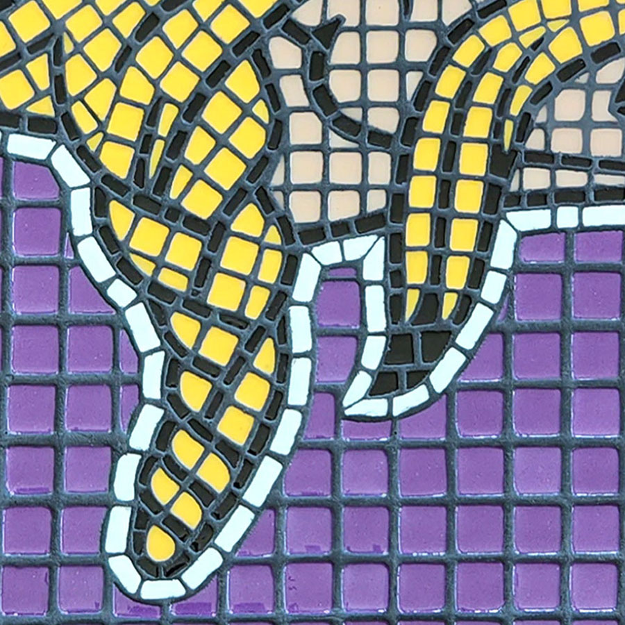 Mosaic Minnesota Vikings Logo braid detail by artist Curt Gassmann