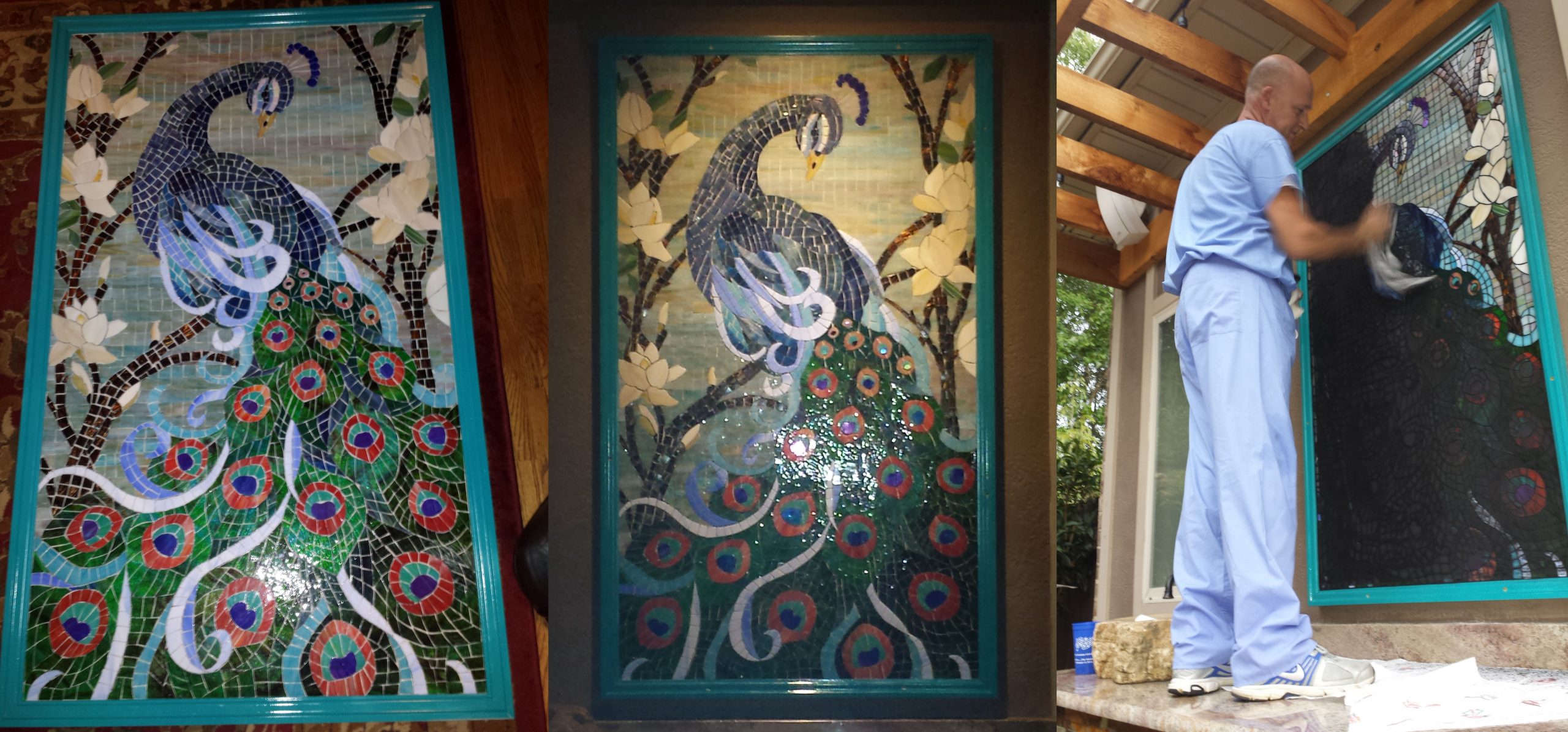 Mosaic Peacock by artist Lonnie Parsons