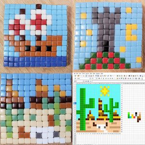 Gridded Mosaic Coasters Composite