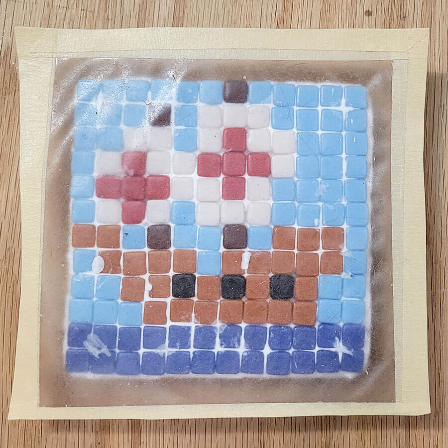 Mosaic Coaster Mounting Tape Flipped Over