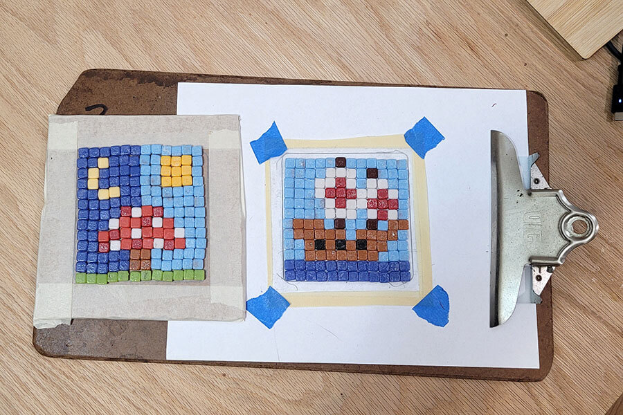 Mosaic Coaster upside down on Mounting Tape