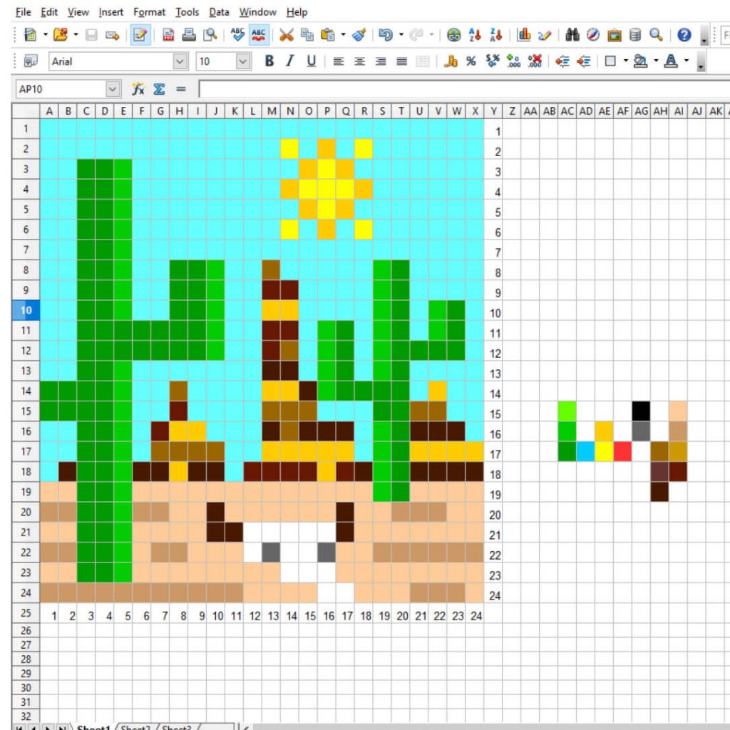 Spreadsheet Mosaic Design Tool for Grid