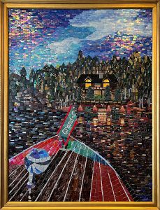 Grand Lake Cabin Mosaic by Terry Broderick