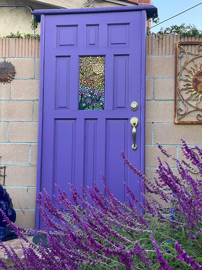 Garden Door with mosaic inset