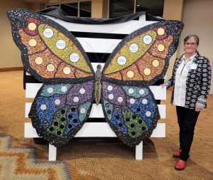 Butterfly Mosaic Sculpture with artist Jill Gatwood